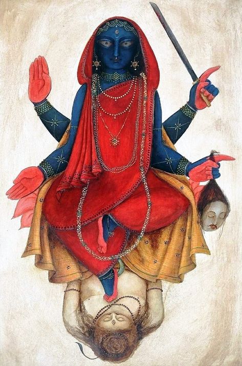 Kamakhya Devi Painting, Maa Kali Painting, Kali Painting, Tantra Art, Bengali Art, Durga Painting, Indian God, Indian Art Gallery, Pichwai Paintings