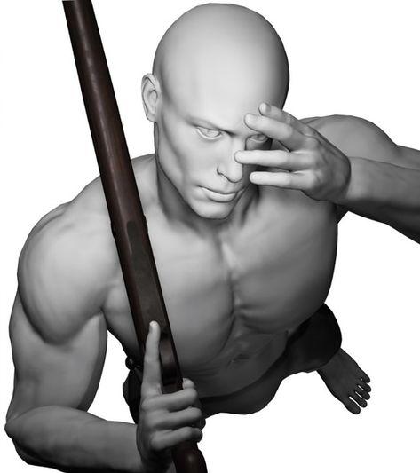 Tying Someones Hair Pose Reference, Reference Photos Holding Something, Male Pose Reference Holding Something, Showman Pose Reference, Tough Pose Reference, Person Holding Swords Reference, Man Reaching Out, Person Holding Stick Reference, Holding Hatchet Pose Reference