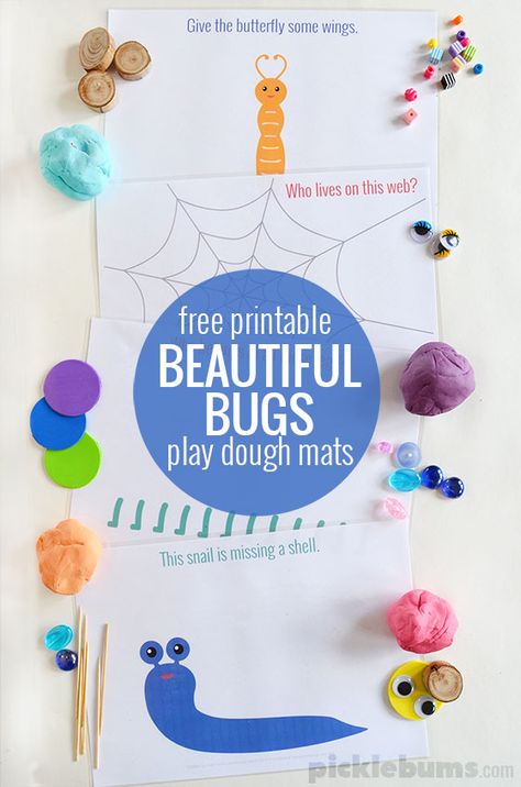 FREE bug playdough mats. Great for building imagination and fine motor skills. Bug Playdough Mats, Bug Playdough, Bug Activities, Insect Unit, Dough Ideas, Play Dough Mats, Bugs Preschool, Dough Mats, Insects Theme