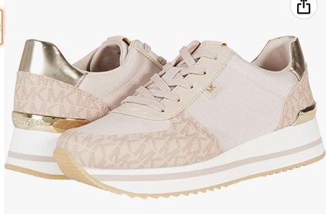 Michael Kors Monique Trainer Michael Kors Sneakers, Athleisure Style, Pink Running Shoes, Cross Training Shoes, Sneakers Athletic, Athleisure Fashion, Michael Kors Shoes, Training Shoes, Stylish Sneakers