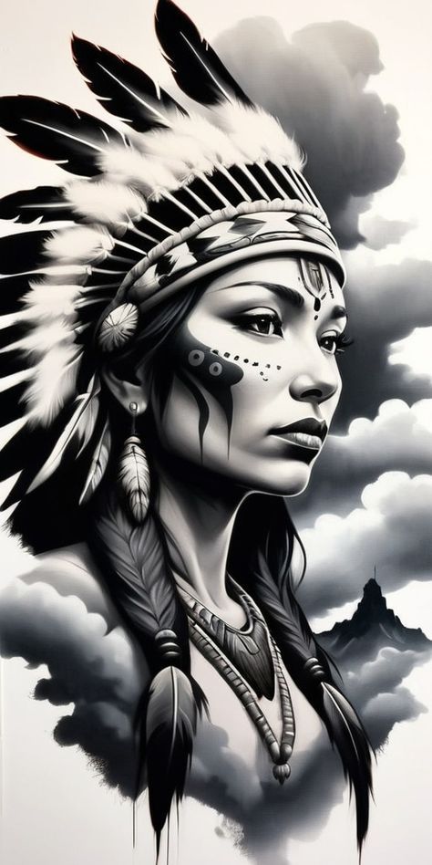 Visual Reminders of Why Face Tattoos Should Be Carefully Thought Out Indian Woman Tattoo Design, Apache Indian Tattoo, Girl Face Tattoo Design, Indian Girl Tattoo, Indian Chief Tattoo, Red Indian Tattoo, Indian Women Tattoo, Indian Girl Tattoos, Girl Tattoo Design