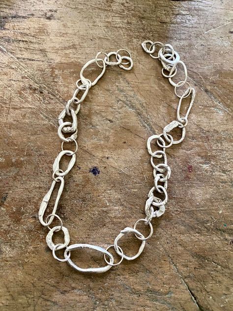 Chunky Silver Chain Necklace, Handmade Chain Jewelry, Handmade Silver Chain, Chunky Silver Jewellery, Chunky Silver Necklace, Chain Link Necklace Silver, Silver Link Necklace, Handmade Chain, Chunky Chain Necklaces