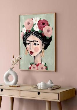 Frida Kahlo Painting, Frida Kahlo Paintings, Kahlo Paintings, Trendy Art Prints, Frida Art, Gallery Wall Inspiration, Canvas For Beginners, Canvas Drawings, Poster Store