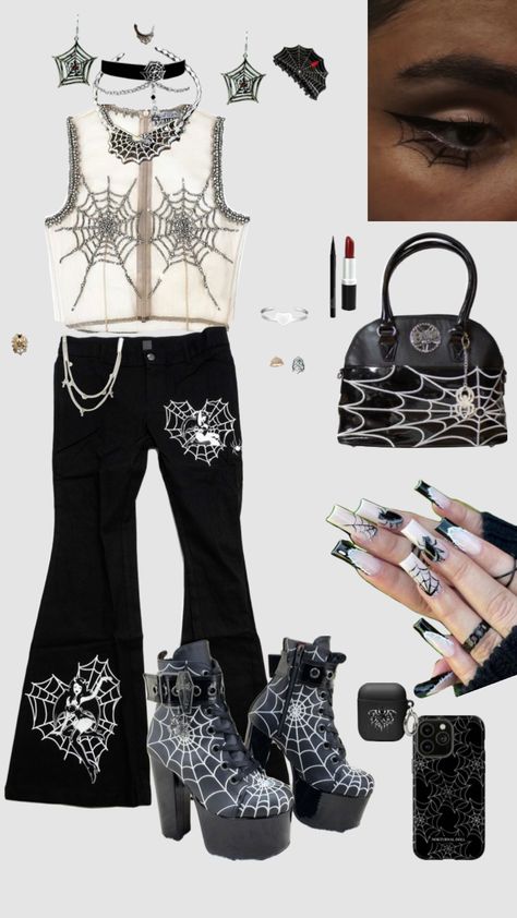 Web Punk #aesthetic #pinterest #web #webs #spider #spiderweb #spiderwebs #punk #punkaesthetic #ootd #ootdinspo #outfit #outfitinspo #outfits #outfitinspiration #outfitideas #outfitaesthetic Spider Punk Outfit, Spider Outfit, Punk Outfit, Spider Punk, Punk Aesthetic, Aesthetic Pinterest, Punk Outfits, Outfits Aesthetic, Outfit Inspirations