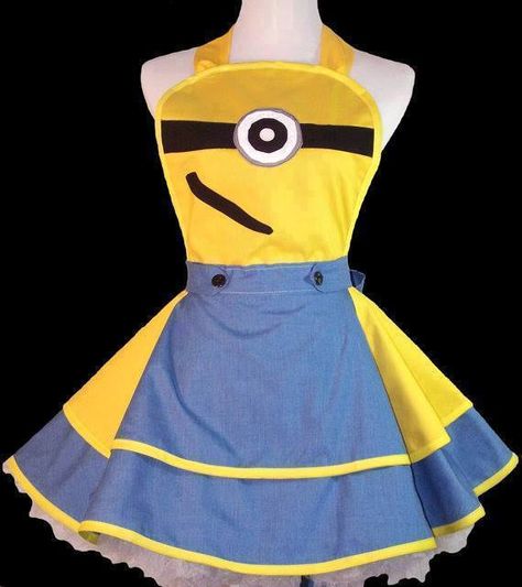 Super cute Minion apron Minion Dress, Apron Art, Apron Ideas, Minions Love, Cute Minions, A Minion, Art Outfit, Minions Despicable Me, Minion Birthday