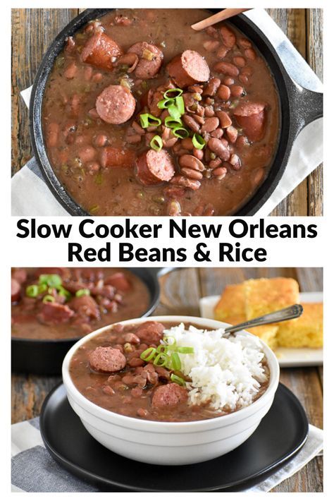 Crockpot Red Beans And Rice With Sausage Slow Cooker, Slow Cooker Red Beans And Sausage, Red Beans And Rice In Crockpot, Red Beans Slow Cooker, Red Beans And Rice Crockpot New Orleans, Red Bean Recipes Easy, Dry Red Kidney Bean Recipes Crock Pot, Stew Beans Recipe, Crock Pot Red Beans And Rice