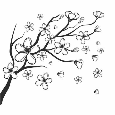 Blossom Branch, Vine Tattoos, Cherry Blossom Branch, Wood Burning Crafts, Wood Burning Patterns, Decal Paper, Pola Sulam, Planner Scrapbook, Cricut Joy