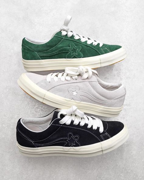 THE REAL DEAL on Instagram: “Brand new Golf Le Fleur x Converse One Stars available now! Shipping worldwide, DM to purchase! ⁣⁣ Greener Pastures, US8 Mono White, US8…”