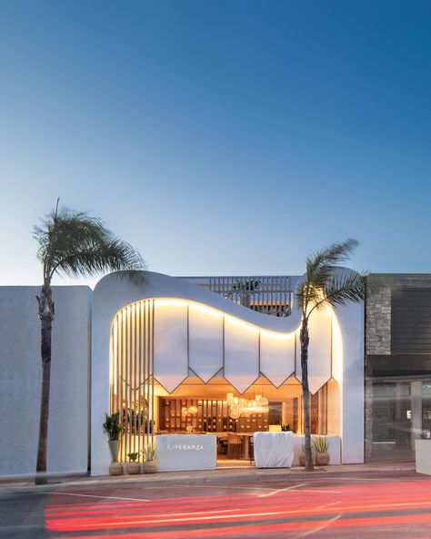 Stucco Facade, White Sand Dunes, Restaurant Facade, Mayfair Hotel, Manhattan Beach California, Manhattan Restaurants, Glamorous Interiors, Shop Facade, Facade Architecture Design