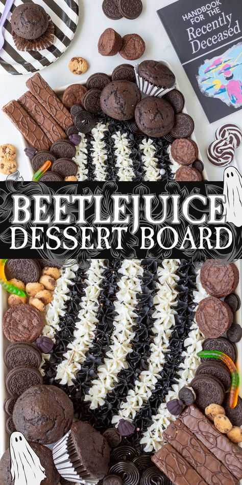 Beetle Juice Desserts, Beetlejuice Dessert Ideas, Beetlejuice Desserts, Beetlejuice Themed Food, Beetlejuice Treats, Beetlejuice Snacks, Beetlejuice Party Food, Beetlejuice Crafts, Beetlejuice Party