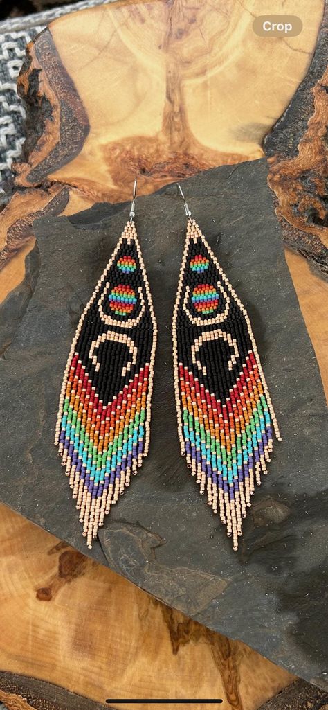 Seed Bead Earrings   Fringe Earrings by SilverMoonMacrame on Etsy Moon Macrame, Green Blue Purple, Red Orange Yellow, Delica Beads, Silver Moon, Seed Bead Earrings, Ear Hook, Fringe Earrings, Bead Earrings