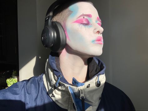 Trans Visibility Day, Trans Flag Makeup, Trans Pride Makeup, Pride Flag Makeup, Makeup For Pride, Trans Makeup, Parade Outfit, Gender Euphoria, Pride Parade Outfit