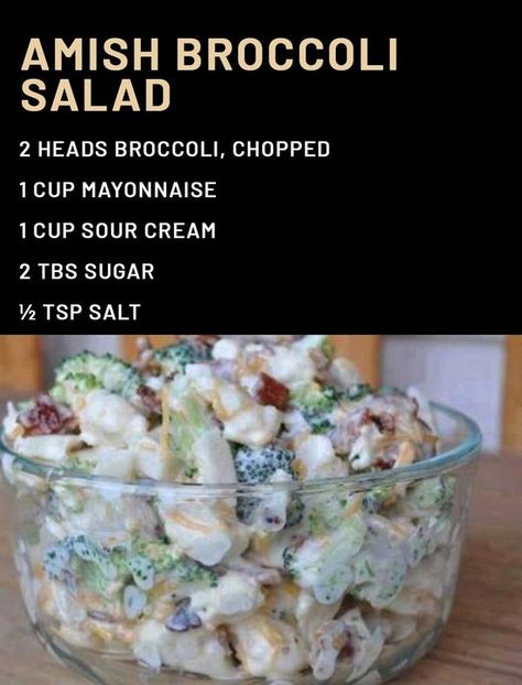 Brocoli Salad, Brócoli Salad, Amish Broccoli Salad, Cauliflower Salad, Best Salad Recipes, Broccoli Salad, Cooking Instructions, Dessert Drinks, Creamy Sauce