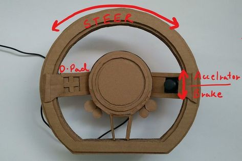 The Easiest Cardboard USB Steering Wheel : 6 Steps (with Pictures) - Instructables Cardboard Car, Cardboard Diy, Recycled Crafts Kids, Home Daycare, Xbox Controller, Stuck At Home, Diy Cardboard Furniture, Minecraft Tutorial, Cardboard Furniture