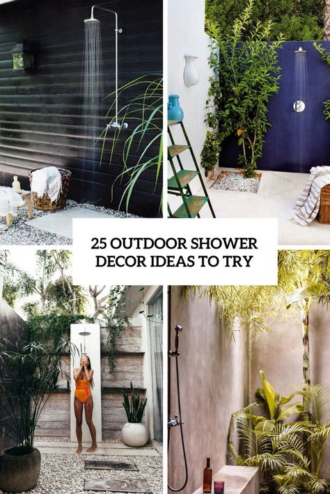 outdoor shower decor ideas to try cover Tropical Outdoor Shower Ideas, Shower Decor Ideas, Outdoor Shower Ideas, Tropical Outdoor, Are Ideas, Outdoor Showers, Shower Decor, How To Design, Outdoor Shower