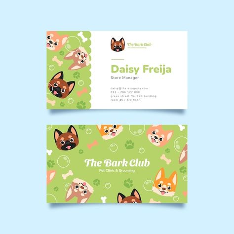 Pet Business Card, Pet Design Branding, Grooming Business Cards, Puppy Icon, Card Branding Design, Fun Business Card Design, Pet Grooming Business, Shop Business Card, Grooming Business