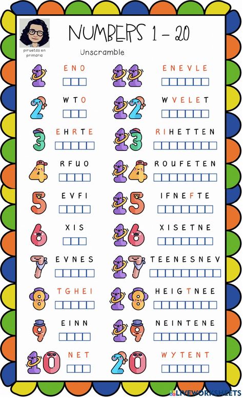 Numbers 1-20 writing (2) interactive worksheet Kg 2 Worksheets, Numbers English Worksheet, 1-20 Activities, Writing Words Worksheet, Numbers Exercises English, Math Activity For Grade 1, Number 1 To 20 Worksheets, Activities For Grade 2 Kids, Grade 1 Writing Activities