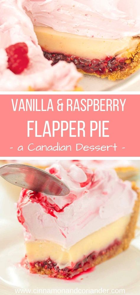 Easy Canada Day Desserts, 5 Star Pie Recipes, Cool Pie Recipes, Open Face Pie, Canadian Flapper Pie, Authentic Canadian Recipes, Raspberry Cream Pie Recipe, Creative Pie Recipes, Dessert Pie Recipes Easy