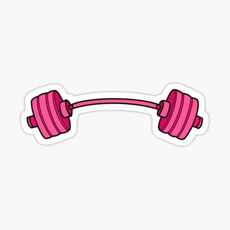 pink curved barbell Sticker Logos Gym, Crossfit Logo, Gym Stickers, Fitness Stickers, Angel Statues Sculpture, 36th Birthday, Pink Gym, Gym Video, Gym Tees