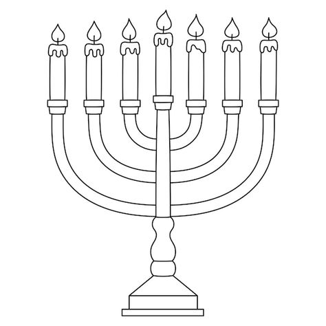 Hannakuh Coloring Pages, Hanukkah Worksheets, Hanukkah Coloring Pages, 7 Branch Menorah, Outline Pictures, Book Outline, Paper Duck, Hanukkah Menorah, Color Book