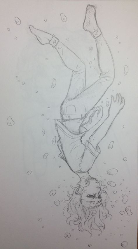 Person Falling In Water Drawing Reference, Person Floating Drawing Reference, Water Stream Drawing, Sinking In Water Drawing, Laying In Water Drawing Reference, Falling Sketch Pose, People Falling Drawing, Person Sitting From Behind, Confused Drawing Reference