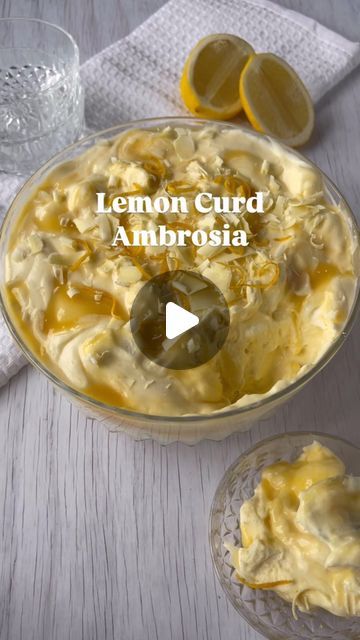 Vanya Insull on Instagram: "Save this dessert for when you’re next hosting a dinner party! 😋

It’s great for a dinner party because; 
✅ You can prepare it in advance and just whip it out of the fridge when you’re ready to serve = more time spent with your guests
✅ ready in 15 minutes and there’s no baking required = less stress 
✅ And it tastes delicious! Which is what’s most important when it comes to dessert, right!? 

Convinced? Here’s the recipe ⬇️

🍋 Lemon Curd Ambrosia 🍋 

INGREDIENTS
300ml cream
200g white marshmallows
500g lemon yoghurt
200g lemon curd

TO SERVE
30g white chocolate

INSTRUCTIONS
1. Whip cream in a large bowl until peaks form.
2. Cut marshmallows in half and add to the cream.
3. Add the yoghurt and half of the lemon curd. Gently fold everything together.
4. Pour Hosting A Dinner Party, Christmas Pudding Recipes, Meringue Desserts, White Marshmallows, Whip It, Whip Cream, Christmas Pudding, Pudding Recipes, Lemon Curd