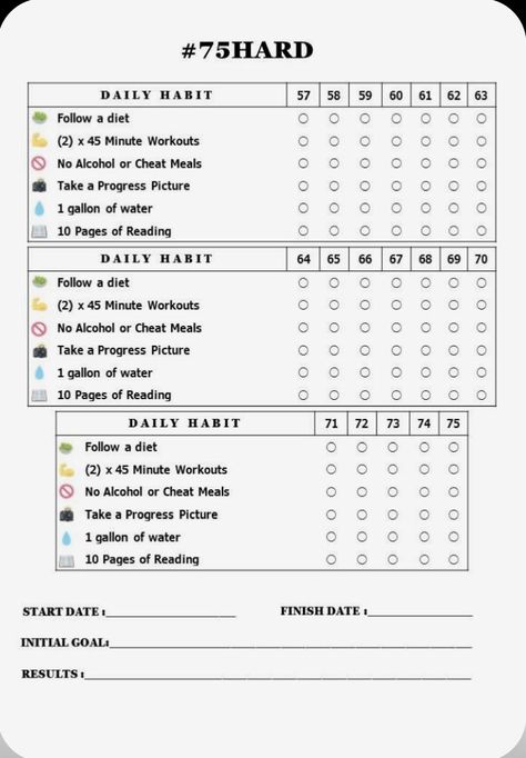 Bullet Journal Calorie Tracker Challenge Tracker Free Printable, 75 Hard Workout Ideas, 75 Hard Challenge Tracker Free Printable, Workout Log Printable, Journal Habit Tracker Ideas, Bullet Journal Habit Tracker Ideas, 75 Hard Challenge Tracker, Tracker Free Printable, Changing Myself