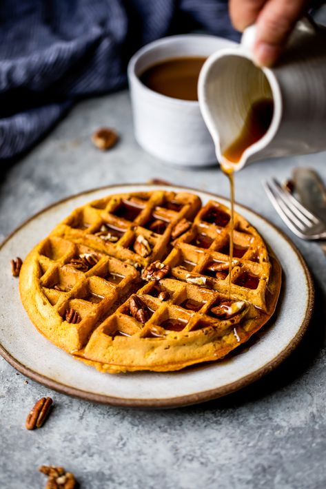 Fluffy Whole Wheat Healthy Pumpkin Waffles + a good morning fall cozy playlist | Ambitious Kitchen Healthy Pumpkin Waffles, Paleo Pumpkin Waffles, Adrenal Diet, Pumpkin Waffles Recipe, Paleo Breads, Paleo Recipies, Pumpkin Pie Spice Mix, Gf Food, Potato Waffles