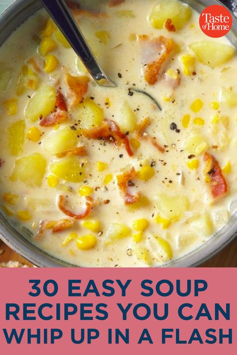 Veggie Chowder, Simple Soup Recipes, Can Soup Recipe, Fast Soup Recipes, Easy Soups To Make, Easy Crockpot Soup, Easy Homemade Soups, Bisque Soup Recipes, Soup Making