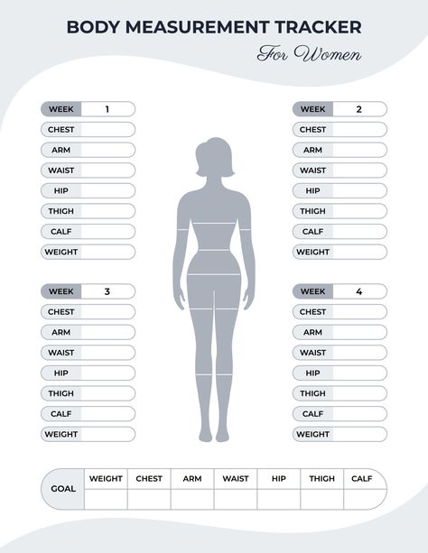 Body Mesurment Chart Women, Body Measurements Chart Printable, Average Weight Chart, Measurement Tracker, Body Measurement Tracker, Fitness Planner Free, Personal Training Programs, Body Measurement Chart, Weight Charts