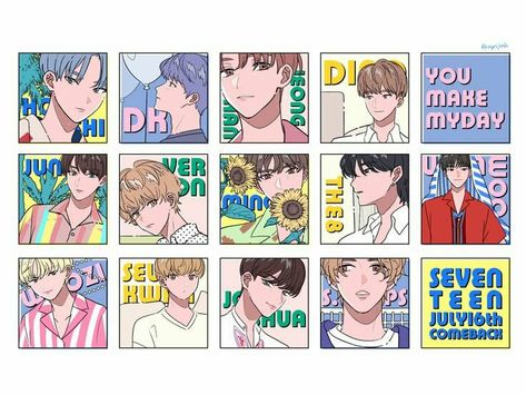 Exo Stickers, Seventeen Album, Seventeen Wallpapers, Kpop Drawings, Mp3 Music, Kpop Fanart, Aesthetic Stickers, Journal Stickers, Printable Stickers