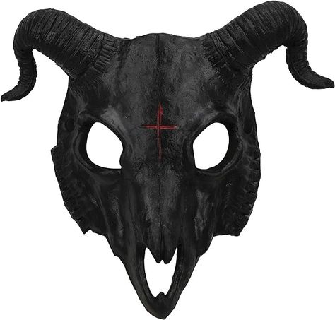 Amazon.com: Black Goat Head Skull Mask Ram Horns Animal Skull Costume Mask Horror Demon Devil Evil Mask Cosplay Halloween Mardi Gras Full Face Mask Creepy Party Decoration Prop : Everything Else Aries Animal, Evil Mask, Goat Mask, Skull Costume, Skeleton Mask, Devil Mask, Goat Head, Goat Skull, Head Skull