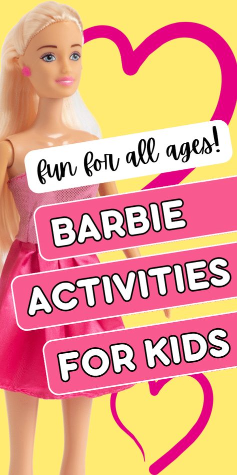 Barbie Stem Activities, Barbie Art Project, Barbie Game Ideas, Barbie Theme Activities, Barbie Birthday Games For Kids, Barbie Movie Crafts, Barbie Themed Crafts, Barbie Scavenger Hunt, Barbie Theme Games