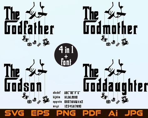 The Godmother, God Parents, Cricut Design Space, Daughter Of God, The Godfather, Godmother, Digital Sticker, Design Space, Digital Download Etsy