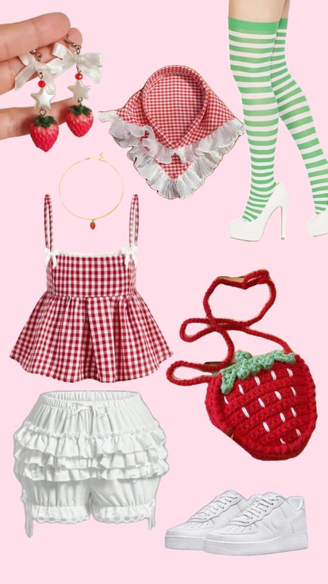 strawberry shortcake halloween costume inspo SHEIN Strawberry Shortcake Halloween, Strawberry Shortcake Halloween Costume, Strawberry Shortcake Outfits, Strawberry Shortcake Costume, Costume Inspo, Pretty And Cute, Strawberry Shortcake, Halloween Outfits, Costume Party