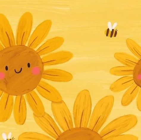 Kate Mcfarlane, Sunflower Illustration, Bees Knees, Childrens Illustrations, Flower Illustration, You Are My Sunshine, Sunny Day, Have A Great Day, Sunny Days