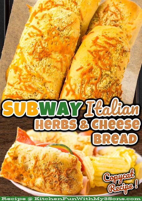 This Italian Herb Cheese Bread is a game-changer for homemade sandwiches and the ultimate Subway copycat! Soft, fluffy, and loaded with melted cheese and flavorful herbs, this bread is perfect for taking your sandwiches to the next level. Whether you're making a hearty sub or enjoying it on its own, this recipe is easy to whip up and guaranteed to impress. Homemade Sub Bread, Subway Flatbread Recipe, Subway Sandwich Bread Recipe, Subway Italian Herb And Cheese Bread, Subway Bread Recipe Copycat, Bread Recipes Sandwich, Homemade Sandwich Rolls, Copycat Sandwich Recipes, Subway Rolls Recipe