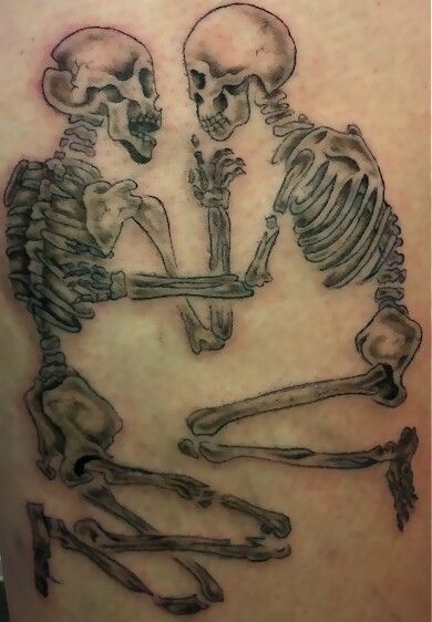 Valdaro Lovers Tattoo, The Lovers Painting Tattoo, Skeleton Lovers Tattoo Beautiful, Lovers Of Valdaro Tattoo, The Lovers Skeleton Tattoo, The Lovers Of Valdaro Tattoo, The Lovers Tarot Card Tattoo, The Lovers Tattoo, Lovers Of Valdaro