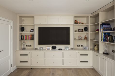 Enigma Design » Built-in TV & Shelving unit L Shaped Media Unit, L Shape Tv Unit Design, Built In Tv Wall Unit Corner, Tv Unit L Shape Wall, Built In Tv Wall Unit Cottage, Tv Shelving Unit, Corner Tv Unit With Book Shelves, Tv Shelving, Bedroom Built Ins