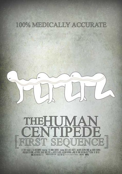 The Human Centipede 11x17 Movie Poster (2009) The Human Centipede, Human Centipede, Alone At Night, Car Breaks, Horror Themes, Horror Movie Posters, American Girls, Movie Lover, Hd Movies