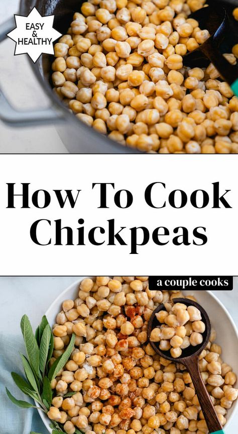 Here's how to cook chickpeas! It’s so easy to cook them from dried beans: they’re cheaper and taste much better than canned. #chickpeas #howto #howtocook #howtocookchickpeas #garbanzobeans #diy How To Cook Dry Garbanzo Beans, Cooked Garbanzo Beans, Cooking Chickpeas From Dry, How To Cook Chickpeas Canned, How To Cook Garbanzo Beans, Cook Chickpeas From Dry, Cook Garbanzo Beans, Dry Garbanzo Beans, Cook Chickpeas