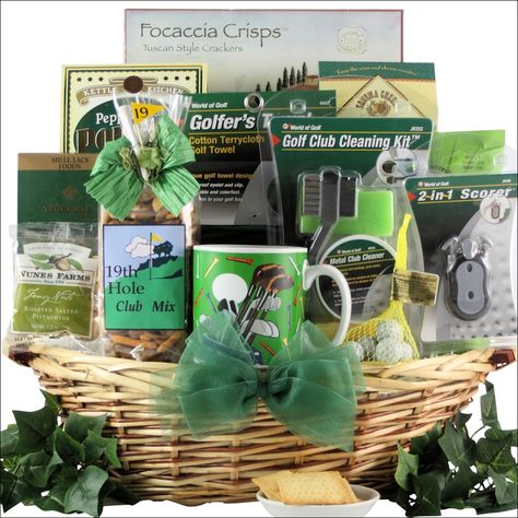 Auction Basket, Gardening Gift Baskets, Golf Ball Crafts, Raffle Basket, Auction Baskets, Raffle Baskets, Golf Outing, Golf Gifts For Men, Cleaning Gift