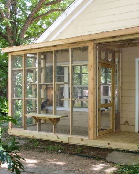 Catio Idea, Catio Enclosure, Cat Shelters, Diy Cat Enclosure, Catio Ideas, Katt Diy, Cat Enclosures, Cat Patio, Cat Houses