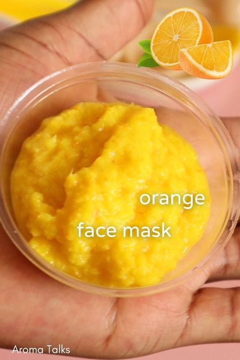 Homemade orange face mask Facemask Homemade, Tomato Face Mask, Face Mask For Glowing Skin, Diy Vitamin C Serum, Mask For Glowing Skin, Glowing Skin Diy, Orange Face Mask, Juice For Skin, Aloe Vera Face