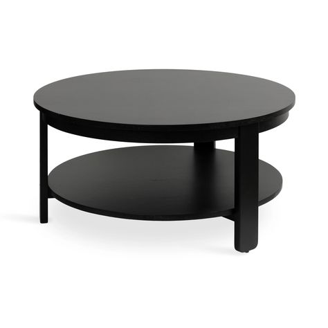 Buy Kate and Laurel Foxford Modern Tiered Round Coffee Table for Living Room Decor, 34x34x17, Black at Walmart.com Black Round Coffee Table, Round Coffee Table Living Room, Household Accessories, Room Focal Point, Coffee Table Black, Small Lamps, Round Wood Coffee Table, Display Area, Coffee Table Grey