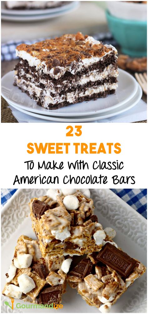 Things To Make With Hershey Bars, Hersheys Chocolate Bar Recipes, Desserts Using Hershey Bars, Dessert With Hershey Bars, Hershey Chocolate Recipes, Hershey Chocolate Bar Recipes, Hershey Bar Recipes, Hersheys Recipes, Sweet Treats To Make