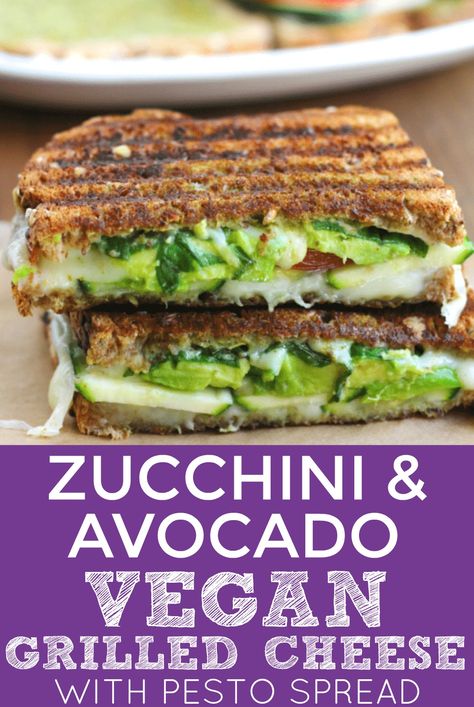 Zucchini Sandwich, Vegan Grilled Cheese, Vegetarian Grilling, Veg Sandwich, Ibs Diet, Avocado Vegan, Vegan Grilling, Healthy Grilling Recipes, Vegan Zucchini