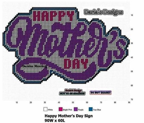 Mothers Day Signs, Plastic Canvas Ornaments, Plastic Canvas Patterns Free, Plastic Canvas Crafts, Canvas Crafts, Love To Shop, Craft Sale, True Blue, Plastic Canvas Patterns