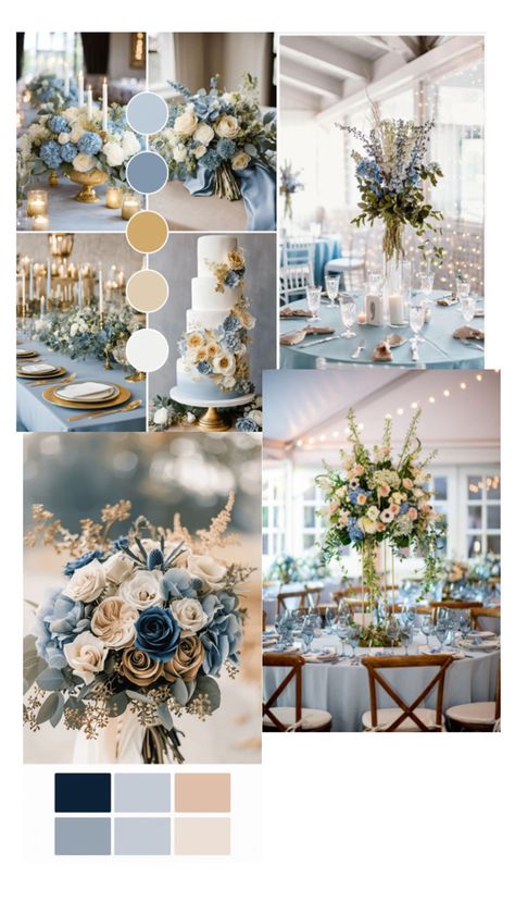 September Wedding Colors Blue, Wedding Color Schemes September, Blue Wedding Colors, September Wedding Colors, Bride Stuff, Wedding Colors Blue, September Wedding, Wedding Mood Board, Wedding Mood