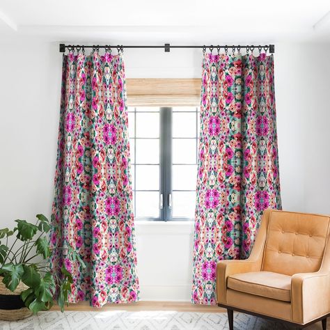 Marta Barragan Camarasa Abstract Geometrical Flowers Blackout Curtain Panel (84 Inches), Green, Deny Designs(Polyester, Floral) Blackout Window Treatments, Curtain Styles, Cool Curtains, Darkening Curtains, Room Darkening Curtains, Floral White, Panel Bed, Deny Designs, Blackout Curtain